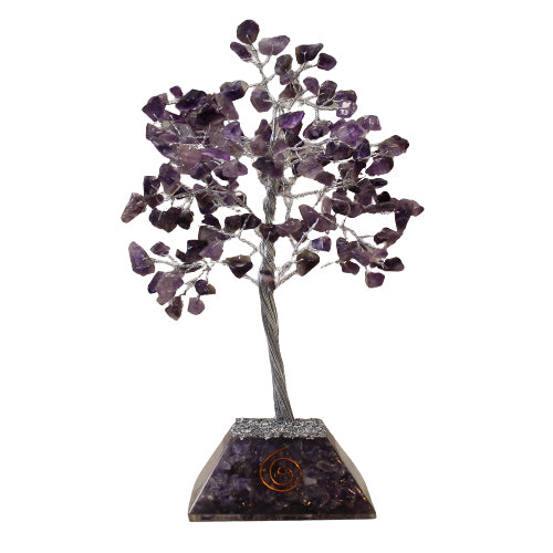Gemstone Tree with Organite Base - Amethyst 160 stones