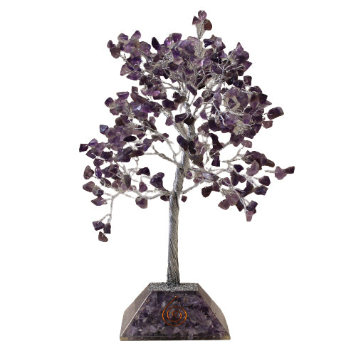 Gemstone Tree with Organite Base - Amethyst 320 stones