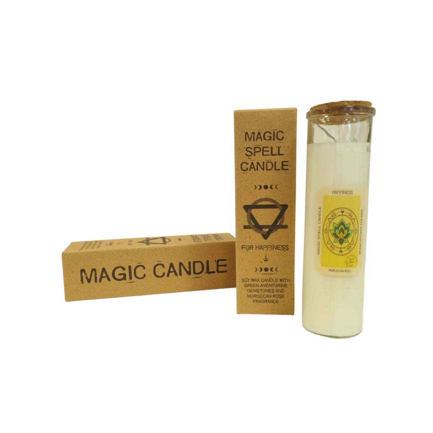 Green Aventurine Crystal Candle - Happiness