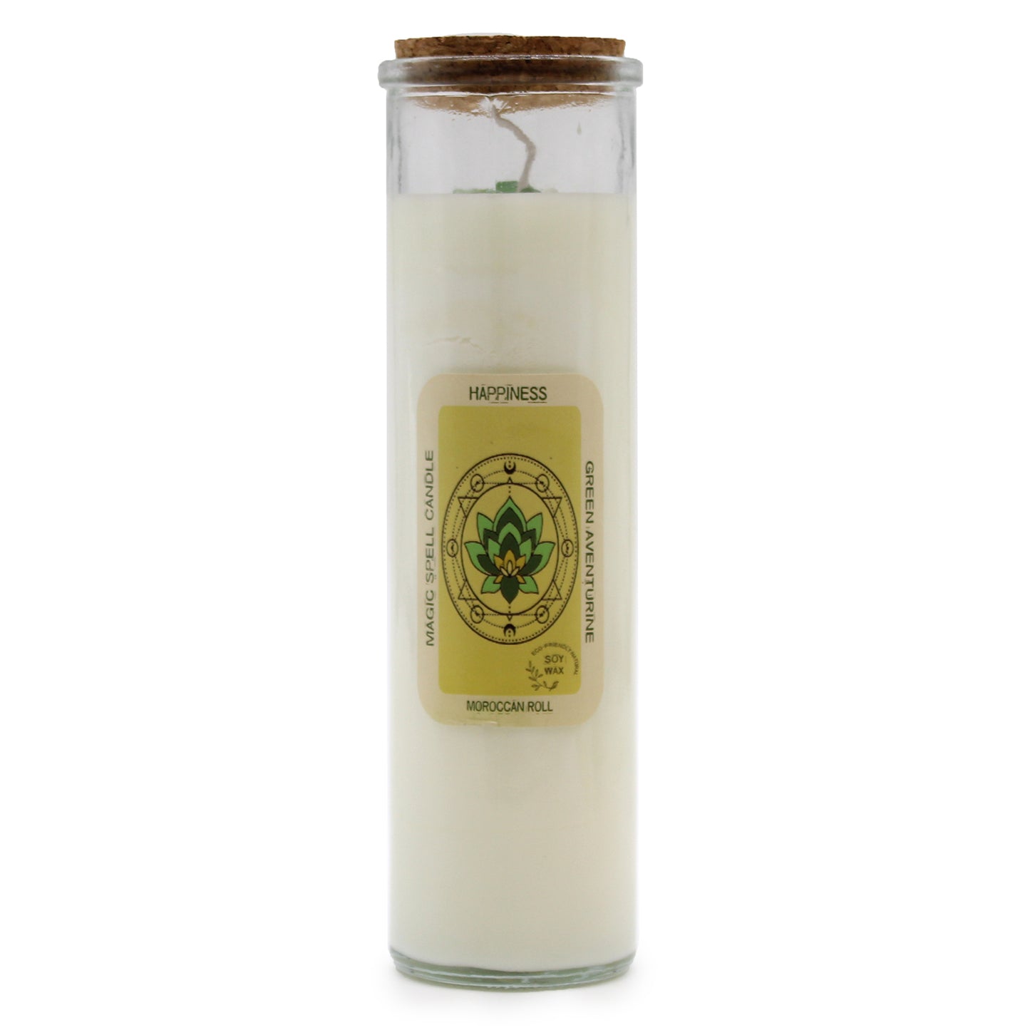 Green Aventurine Crystal Candle - Happiness