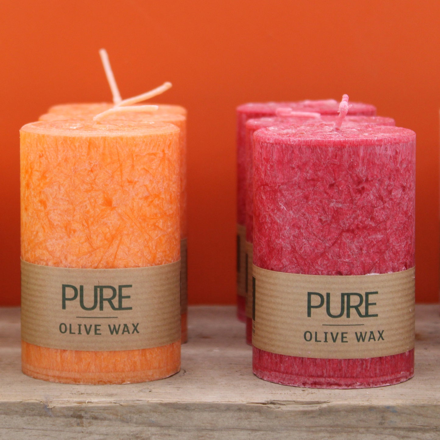 Vegan Olive Wax Candle - Red