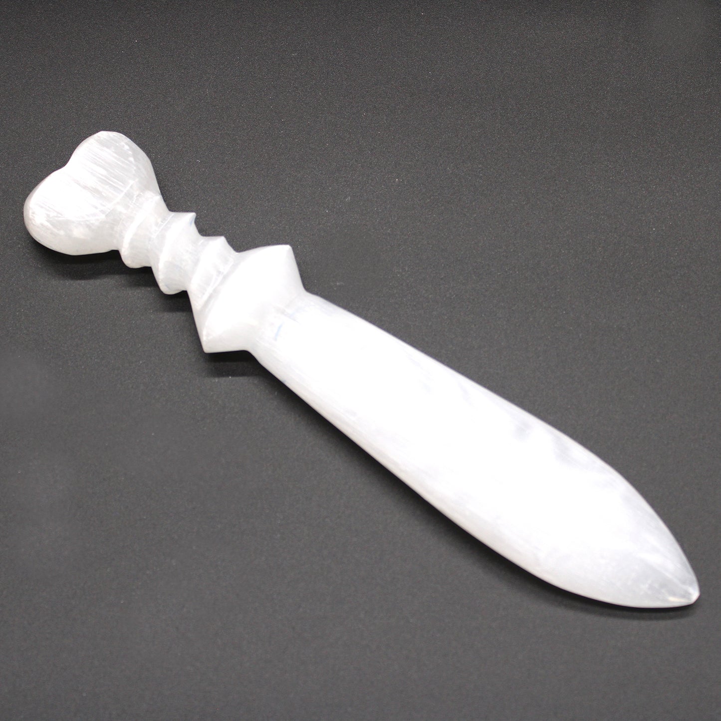Selenite Large Ritual Knife - Spiral 25 cm