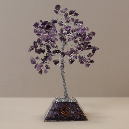 Gemstone Tree with Organite Base - Amethyst 160 stones