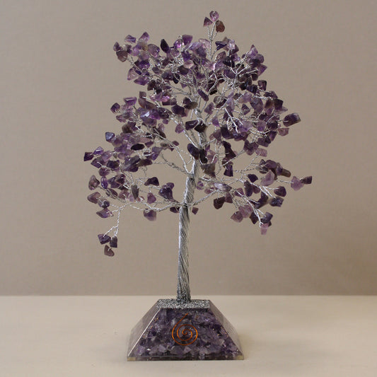 Gemstone Tree with Organite Base - Amethyst 320 stones