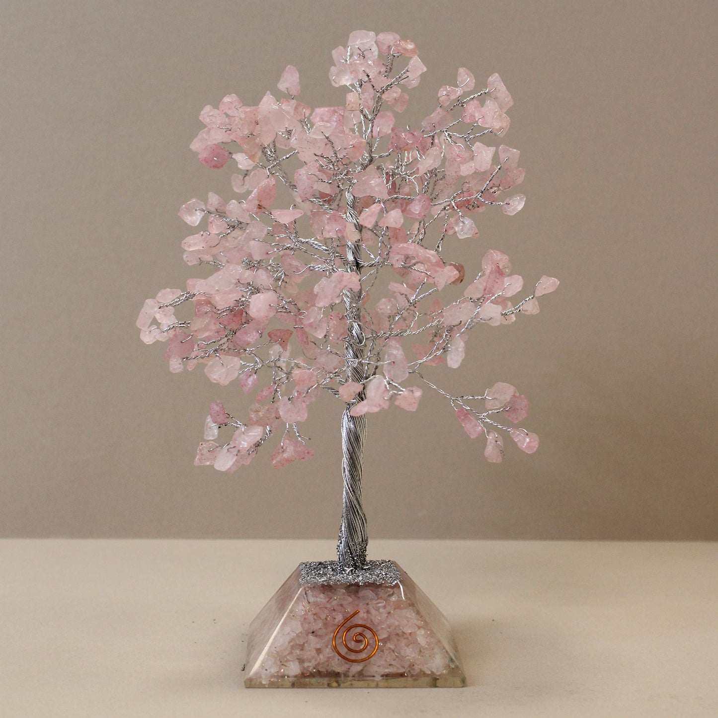 Gemstone Tree with Organite Base -Rose Quartz (320 stones)