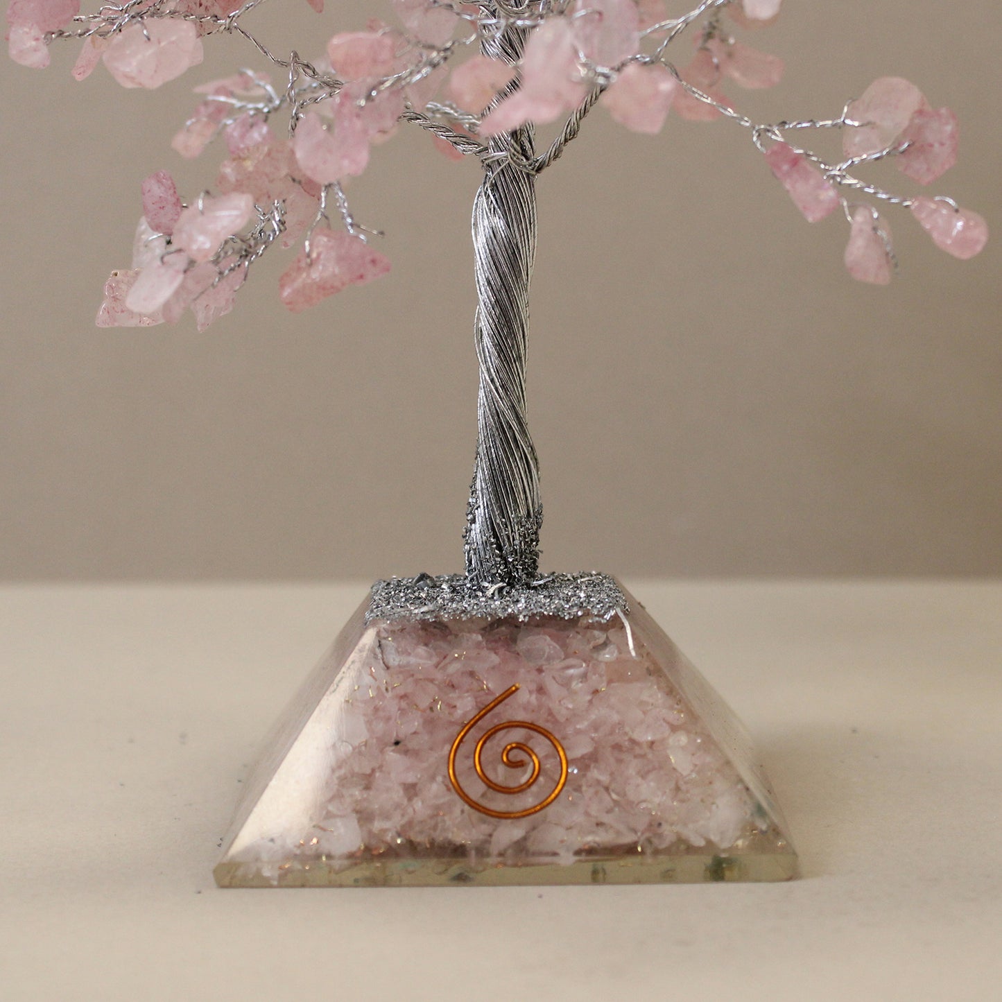 Gemstone Tree with Organite Base -Rose Quartz (320 stones)