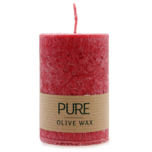 Vegan Olive Wax Candle - Red