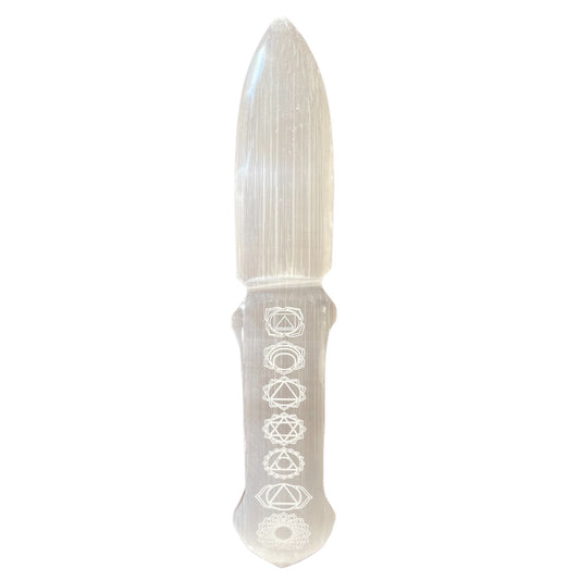 Selenite Ritual Knife - Chakra (20cm)