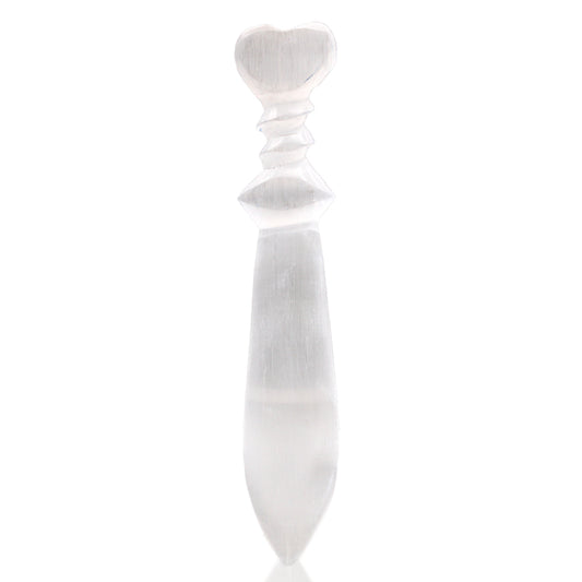 Selenite Large Ritual Knife - Spiral 25 cm